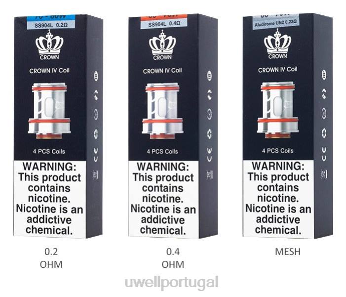 UWELL CROWN 4 bobinas de reposição (pacote com 4) bobina dupla 0,2ohm 22V8182 UWELL Lisbon