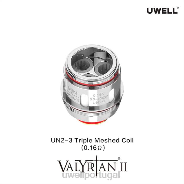 UWELL VALYRIAN 2 bobinas de reposição (pacote com 2) un2-3 malha tripla 0,16 ohm 22V830 UWELL Vape For Sale