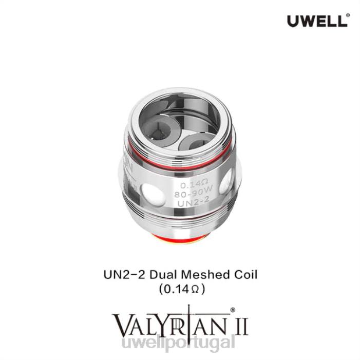 UWELL VALYRIAN 2 bobinas de reposição (pacote com 2) un2 malha dupla 0,14ohm 22V829 UWELL Pod Descartavel
