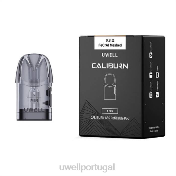 UWELL CALIBURN A3 cápsulas de substituição | Pacote de 4 0,8ohm2 22V819 UWELL Pod Descartavel