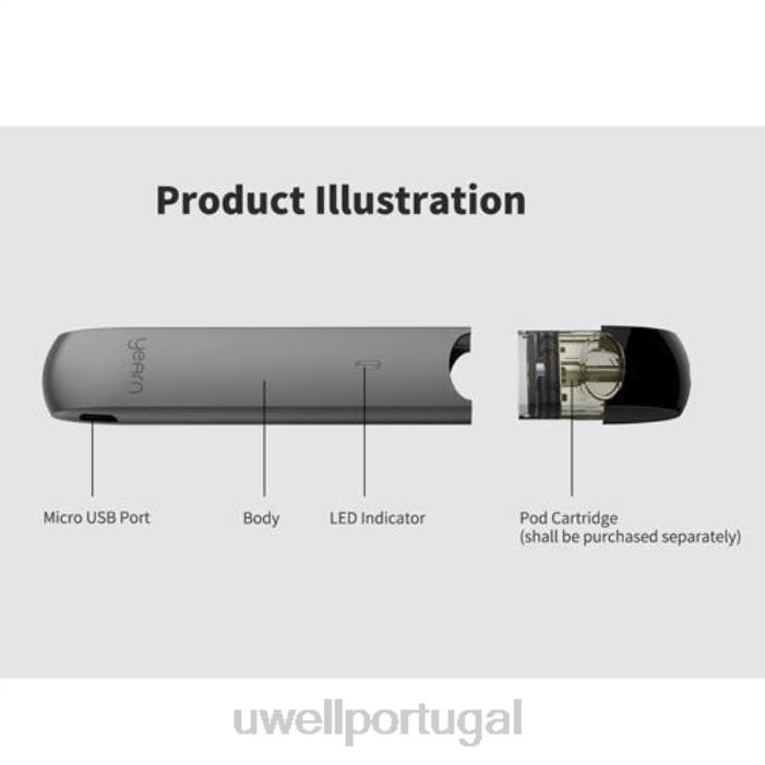 UWELL YEARN dispositivo pod (pods não incluídos) cinza 22V8256 UWELL Preço