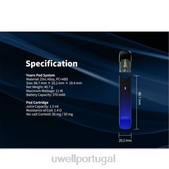 UWELL YEARN dispositivo pod (pods não incluídos) cinza 22V8256 UWELL Preço