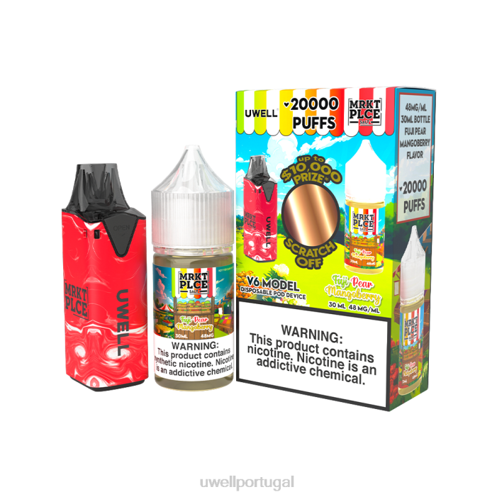 UWELL V6 aparelho descartável + suco daddy\'s vapor 30ml - pacote collab clr: ciano/flv: hortelã-pimenta 50mg 22V8211 UWELL Portugal